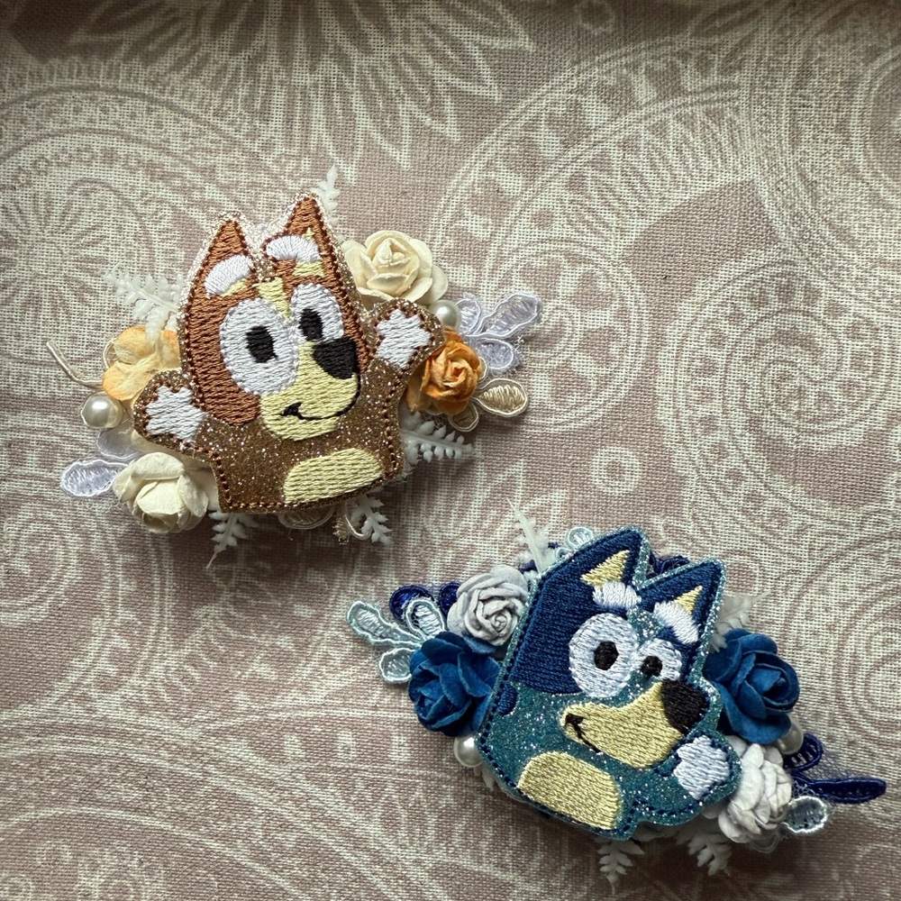 Bluey and Bingo Kids Hair Clips